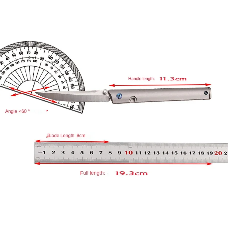 7096 titanium alloy mini pocket outdoor knife Camping Fishing hunting tool sharp folding EDC fruit knife