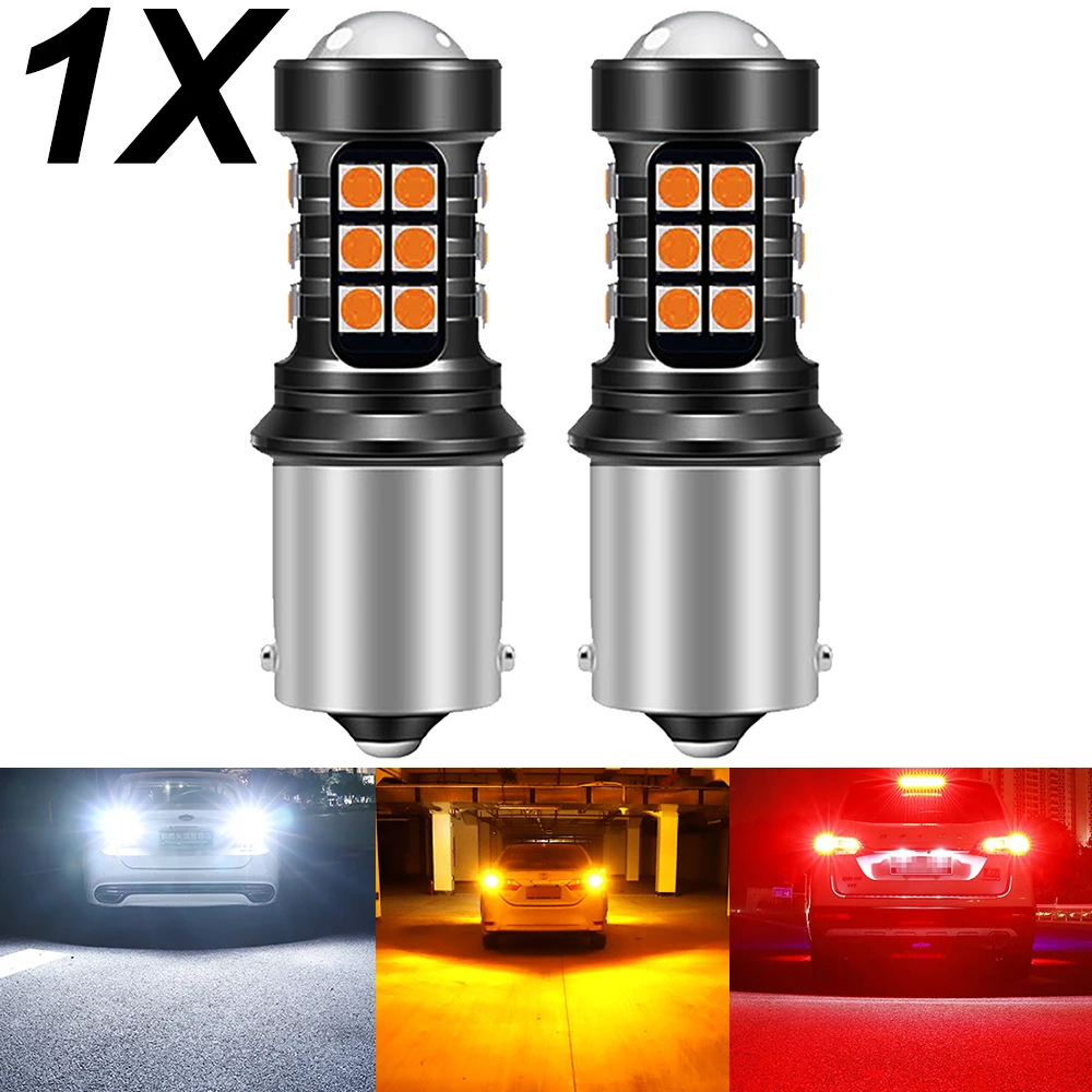 

1pcs White S25 1156 P21W BA15S LED BAY15D BAU15S PY21W T20 LED 7440 7443 W21W 3157 P27/7W 1157 Led Bulbs for Turn Signal Light