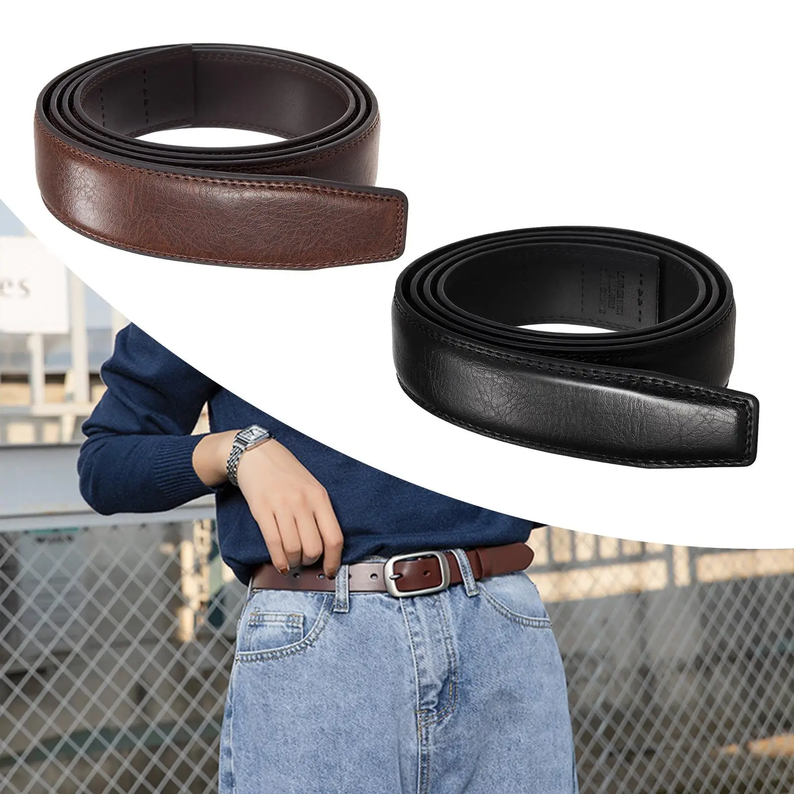 Mens Belt Strip Waist Strap Dress Clothing DIY Craft (No Buckle)