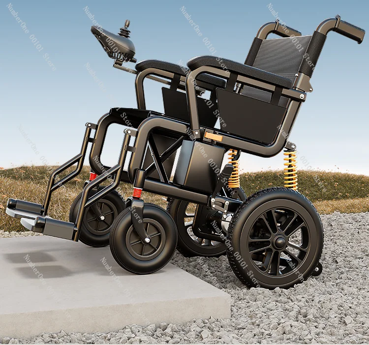 Auto Folding Off-Road Electric Wheelchair 4-Wheel Mobility Scooter Intelligent All Terrain For Elderly