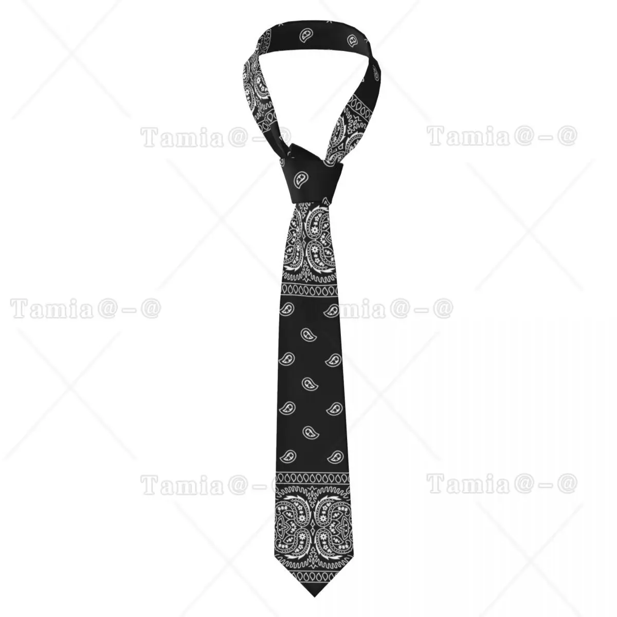 Custom Paisley Art Bandana Tie Men Printed Necktie For Wedding Party Mens Silk Tie