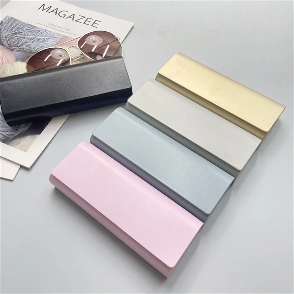 Metal Hard-shell Spectacle Case Men Women Glasses Case PU Leather Portable Anti-extrusion Sunglasses Storage Box Eyewear Pouch