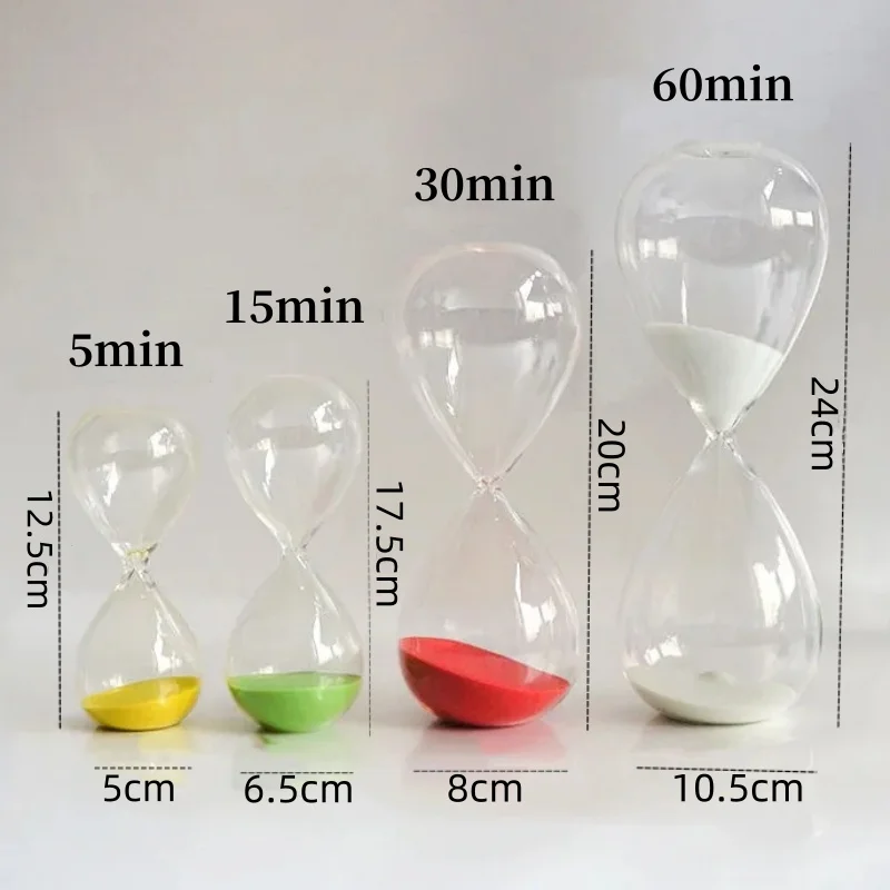 5/15/30/60 Minutes Nordic Handmade Glass Hourglass Water Droplet Sandglass Creative Sand Clock Simple Timer Home Decoration Gift