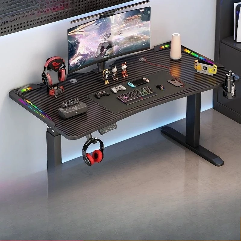 

Solid wood lifting table Electric lifting computer table Desktop home office Learning desk Sub-e-sports table Workbench