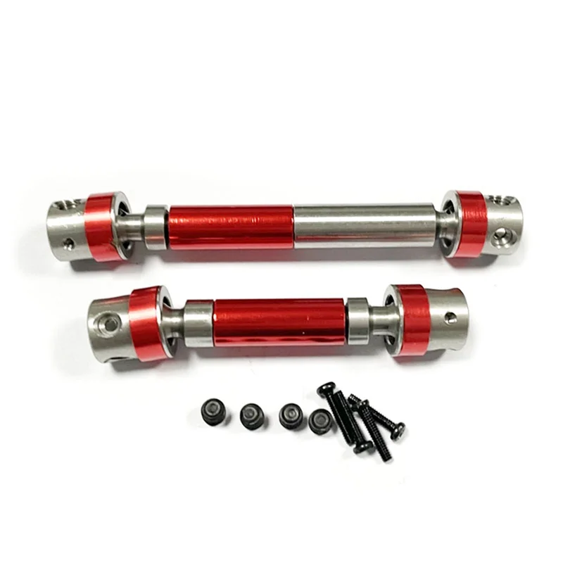 2Pcs Metal Drive Shaft CVD Drive Shaft for Traxxas TRX4M TRX-4M 1/18 RC Crawler Car Upgrade Parts Accessories, red