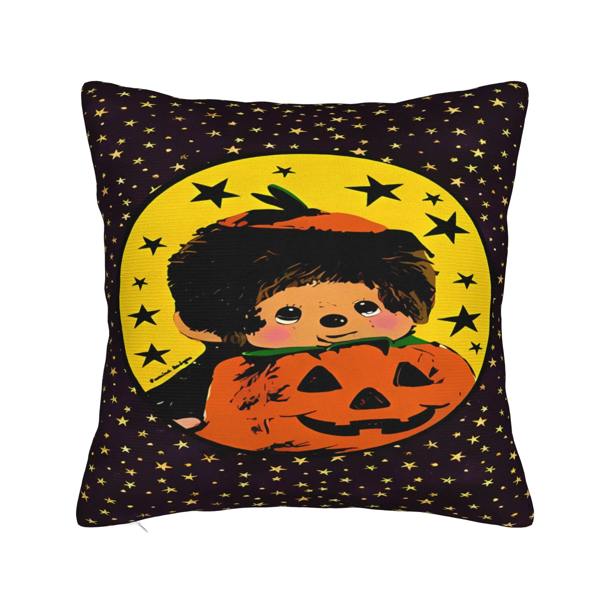 Halloween Monchichis Cartoon Pillow Cover  Fashion Pillow Case For Living Room Chair Soft Cushion Cover Gift