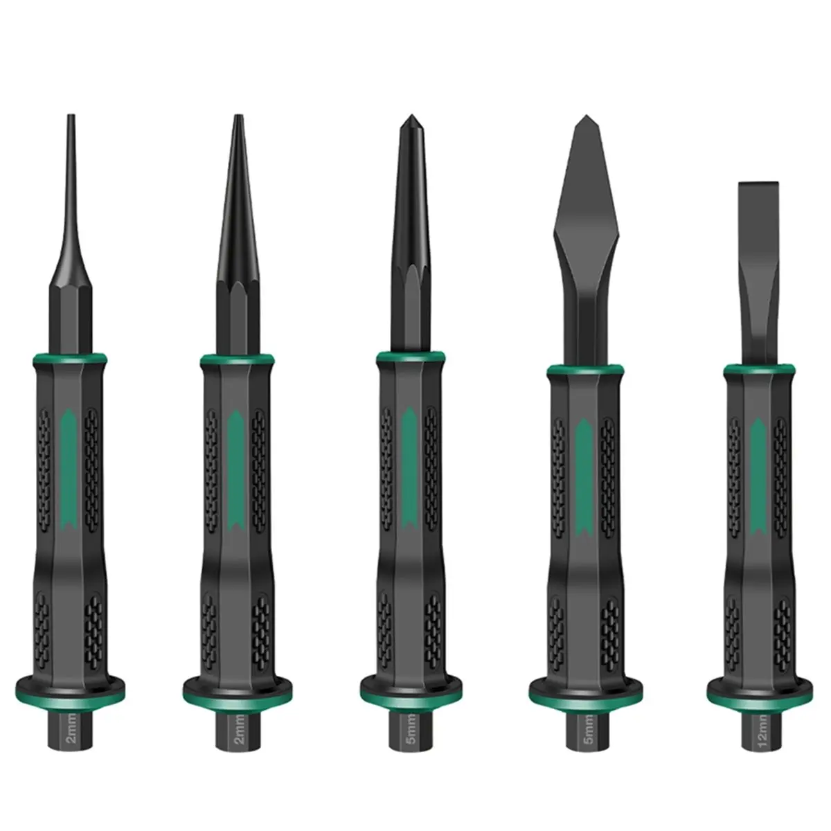 A1092P ~Heavy Duty Stone Chisel - -V Steel Anti-Shock Round Head Masonry Chisel for Rock Carving & Stonework