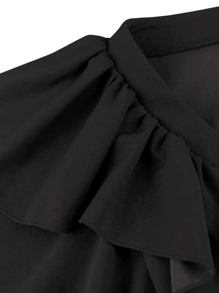 Women Black Pleated Midi Dresses Short Sleeve Ruffles Elegant A Line Office Ladies Summer Chic Fashion Gown Party Birthday Robes - AliExpress 200000345 Women Black Pleated Midi Dresses Short Sleeve Ruffles Elegant A Line Office Ladies Summer Chic Fashion Gown Party Birthday Robes - AliExpress 200000345