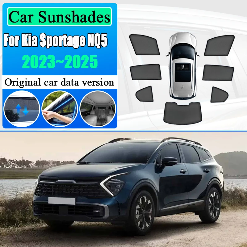 

Car Mesh Sun Shades For Kia Sportage NQ5 2023 2024 2025 LWB Magnetic Sunshade Windshield Side Window Visor Tools Accessories