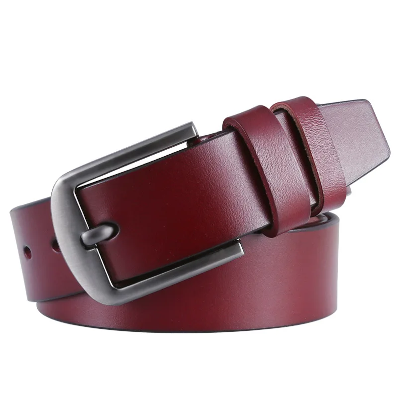 

mens casual quality soft leather belt pin buckle strapon women's jeans waist belts youth business waistband cowboy metal sash