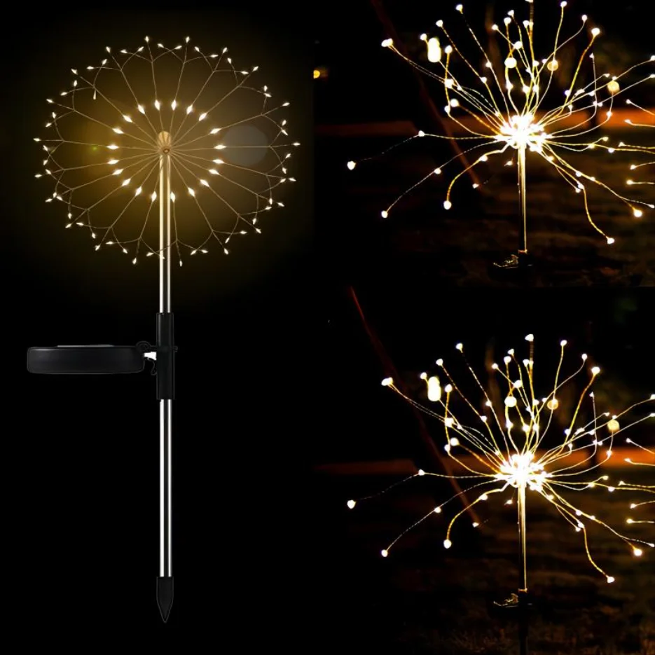 

Solar Lights 120/150 LED Solar Fireworks Lamp Garden Decoration Outdoor Garden Lawn Light New Year Christmas Lights