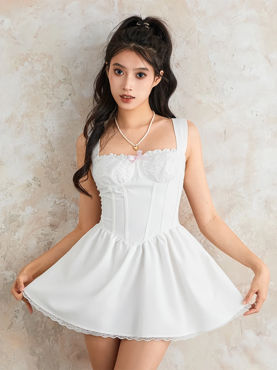 Elegant Off-Shoulder Lace Dress with Flared Sleeves and Ruffled Hemline for Wedding Guest Evening Party Cocktail