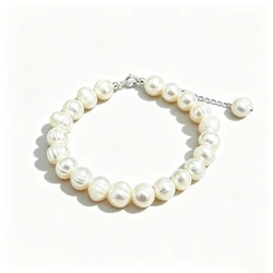 2026 Fashon White Pearl Bracelet 9-10mm Real Natural Freshwater Pearl Bangles For Women Jewelry Trend Gift