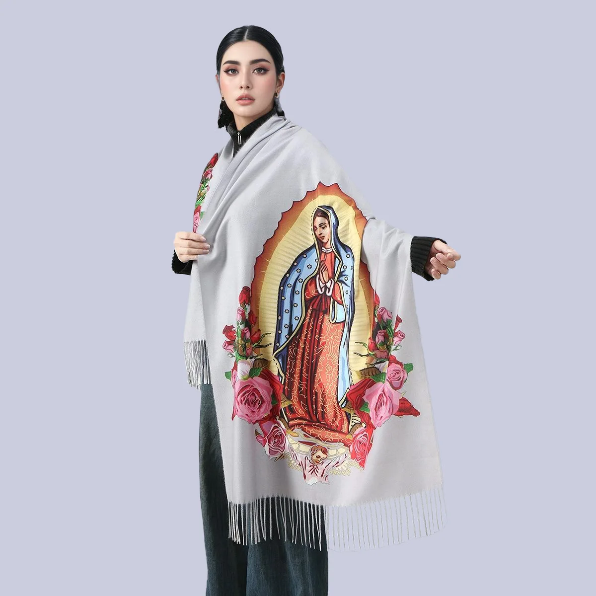 

Women Scarf Cashmere Ethnic Style Warm Fashion Versatile Shawl for Outer Wear Long Head Wrap Scarf Women Luxury