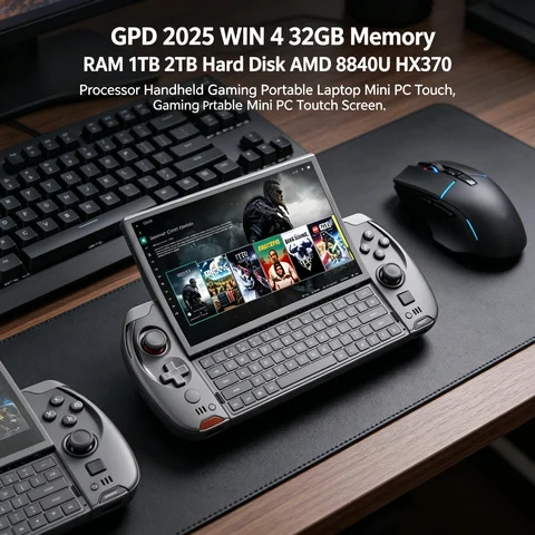GPD 2025 WIN 4 32GB Memory RAM 1TB 2TB Hard Disk AMD 8840U HX370 Processor Handheld Gaming Portable Laptop Mini PC Touch Screen