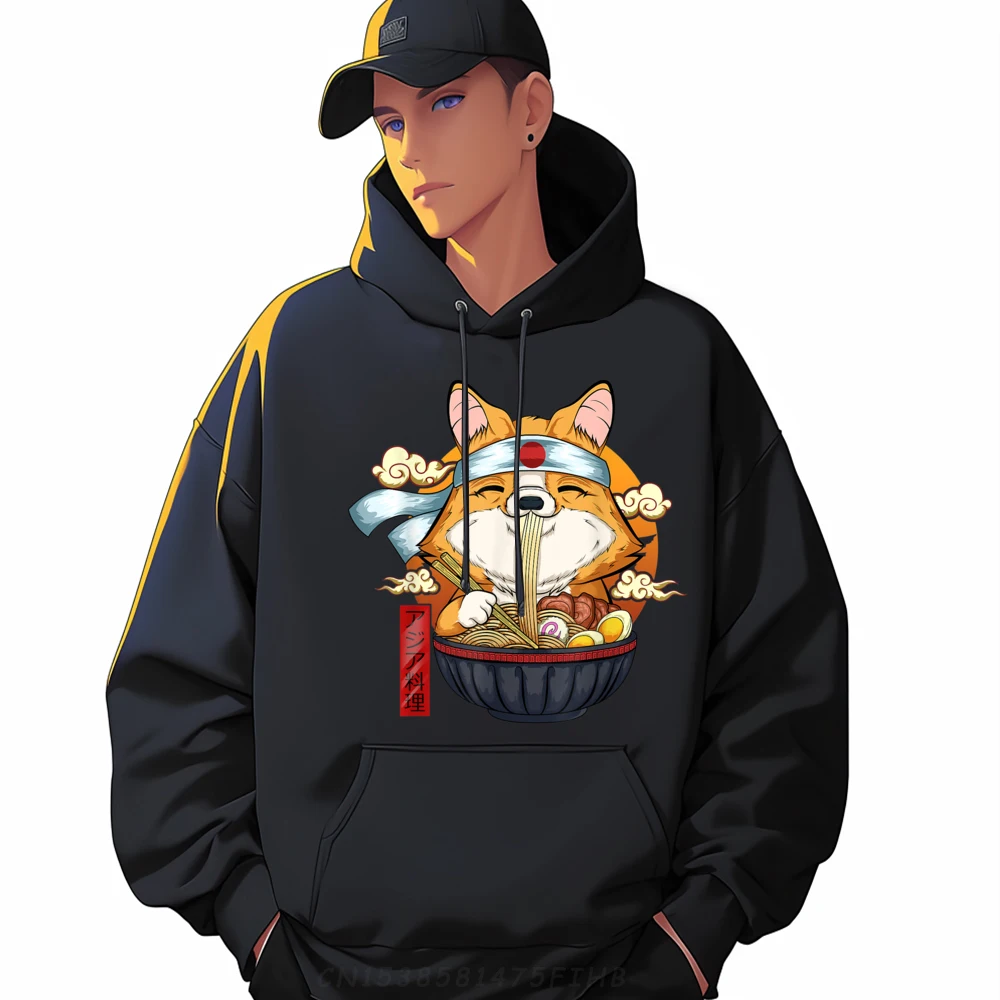 

Ramen Kawaii Corgi Puppy Japanese Noodles Graphic Pullover Hoodies Oversized Hoodie Oversized