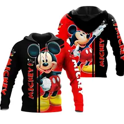 Disney Mickey Mouse 3D Print Hoodie Mens Womens Casual Sweatshirt Hoodie Disney Cartoon Zipper Hoodie Fashion Street Hoodie