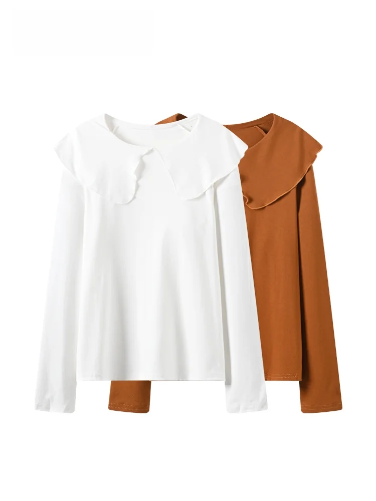 

CaraCLUB Large Size Doll Collar Long Sve Knitted Sweater Women's Early Spring New Sle Loose Slimming Faion Top