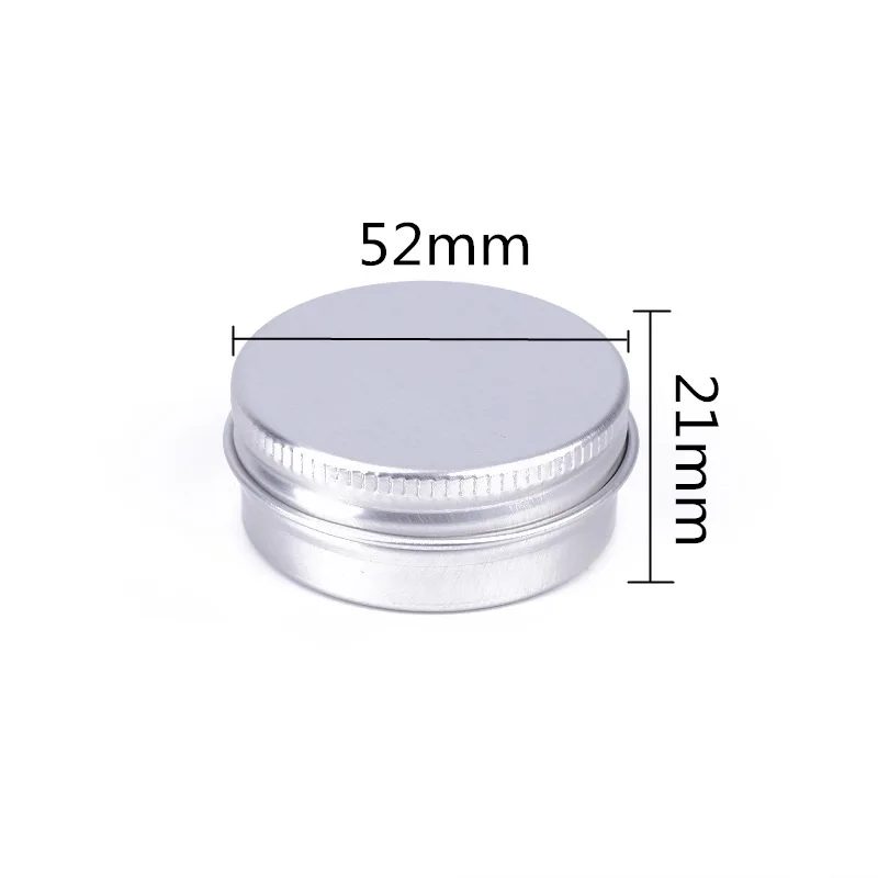 

200pcs 30g Face Cream Jar 47x24mm Silver Cosmetic Lip Balm Nail Glitter Containers Empty Aluminum Tins Candle Jar