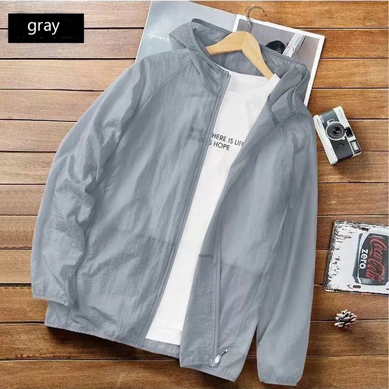 

Sun Protective Clothing for Men Very Thin Light 2022 New Summer Male Jacket Quick Dry Zipper Skin Dust Coat Student J01