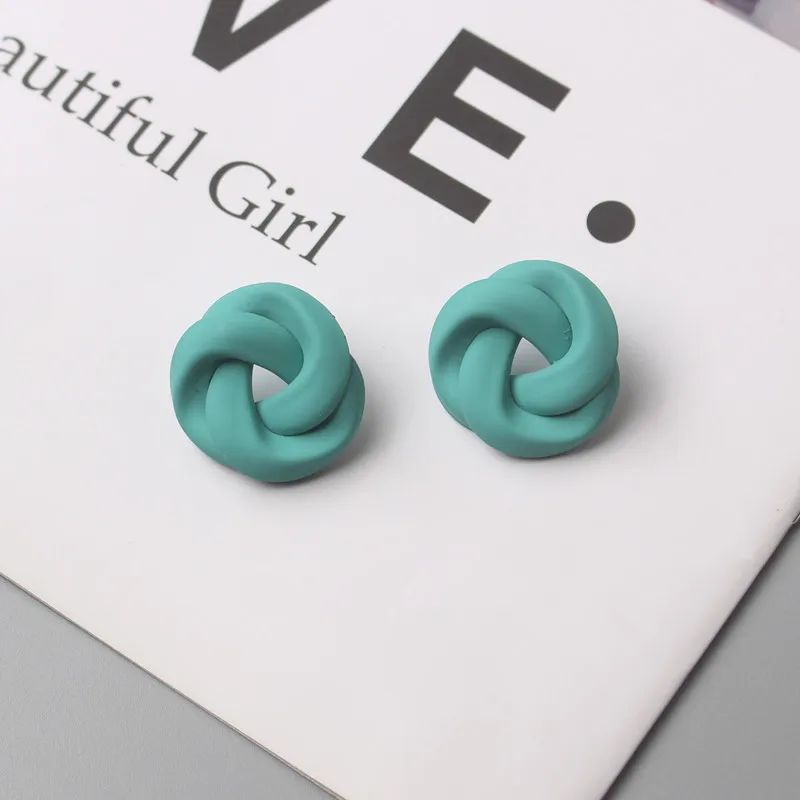 Korean New Flower Dangle Earrings for Women Green Color Leaves Drop Earrings Personality Plant Shape Female Unusual Earrings