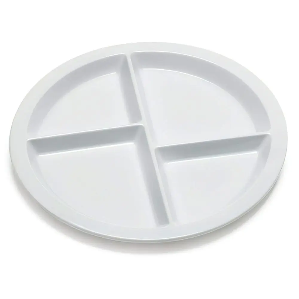 

10 Melamine 4-Section Divided Plate Set, White (12 Pieces)