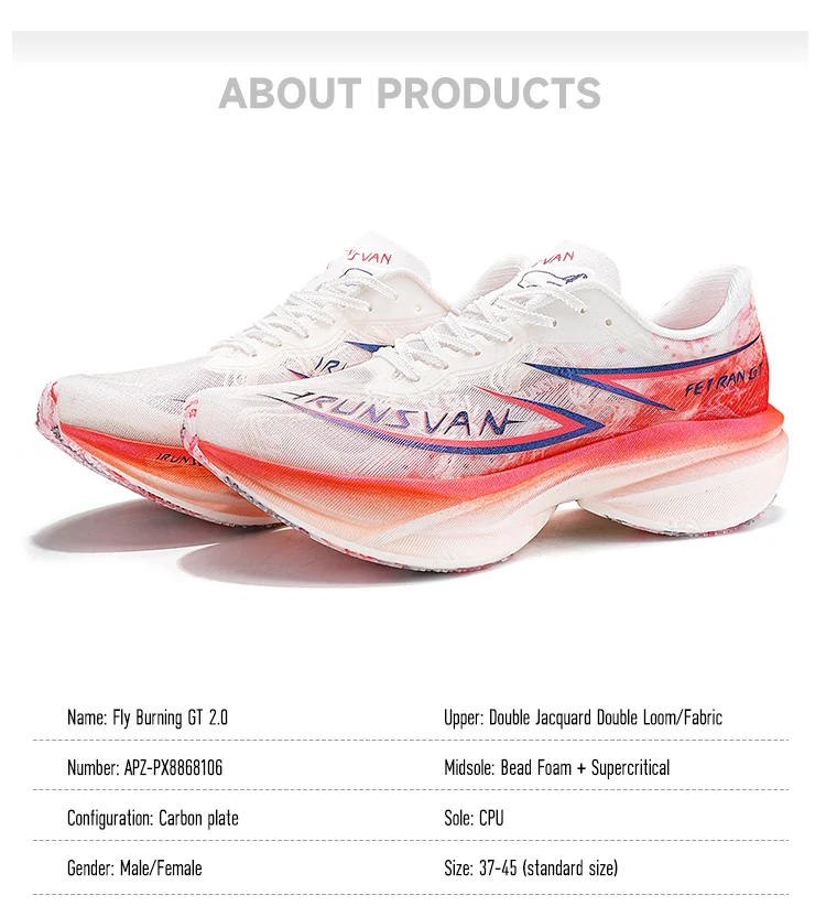 IRUNSVAN Full Palm Innovative Carbon Plate Board Double Knitting Breathable Dual Density Light Weight Fashion Sport Running Shoe