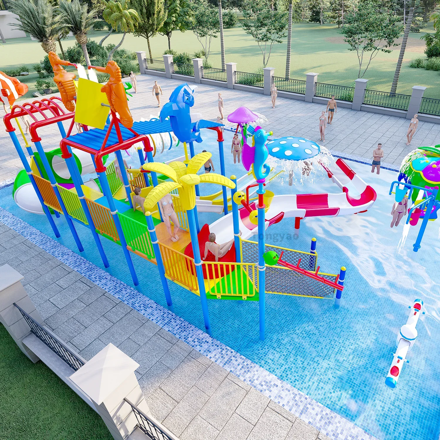 water park pool slide swimming equipment aqua playground