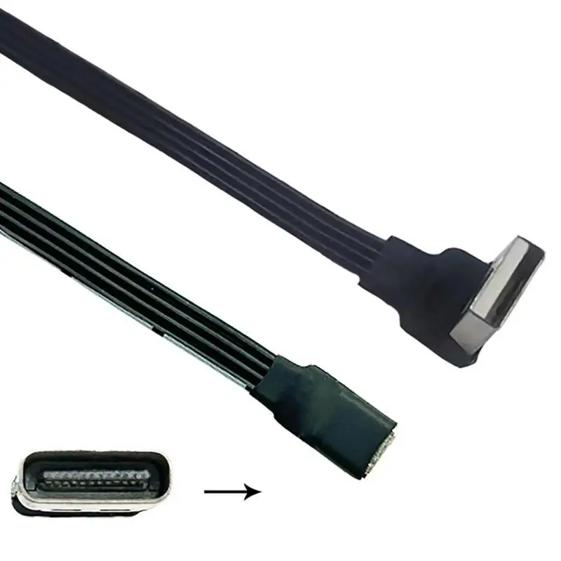 R53C Efficient USB to Type C Data Cable, 18W Power Delivery, Flat Silicone USB Type C Extension Cable for Enhances Durability