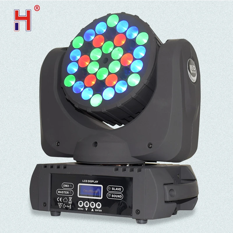 HongYi Moving Light Beam 36X3W Lyre RGBW Night Club Lights DMX Controller 9/16 Channels Powercon Professional Stage Lighting DJ