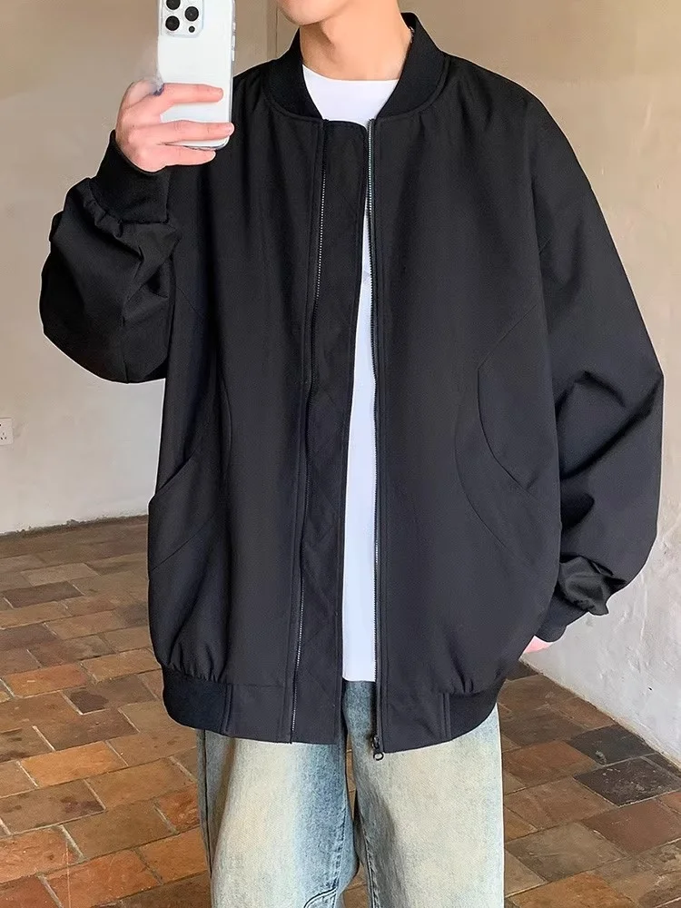 

Loose American Sle Men's Baseball Jaet Outerwear Casual High Street Spring Autumn TUCANO Polyester Windproof Zipper Closure