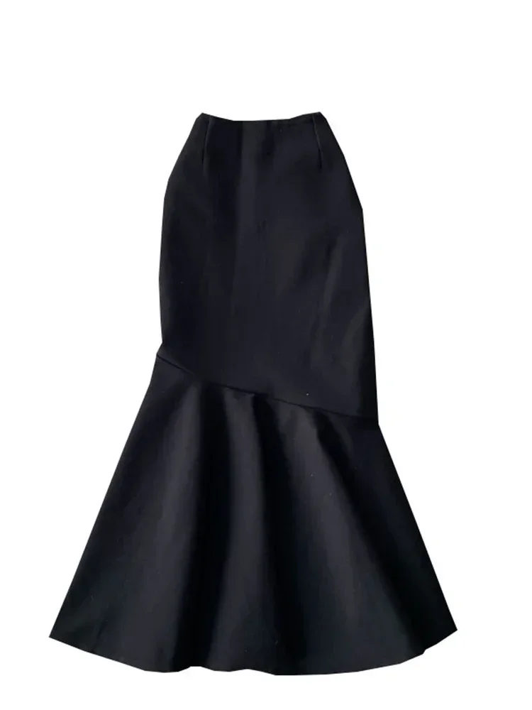 Spring Autumn New Ruffle Skirt Women Over The Knee OL Professional Hip Fishtail Skirt High Waist Slim Stretch Skirt UK905