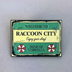Welcome to Raccoon City Horror Enamel Pin