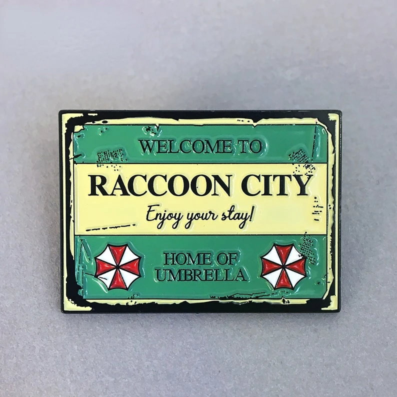 Welcome to Raccoon City Horror Enamel Pin