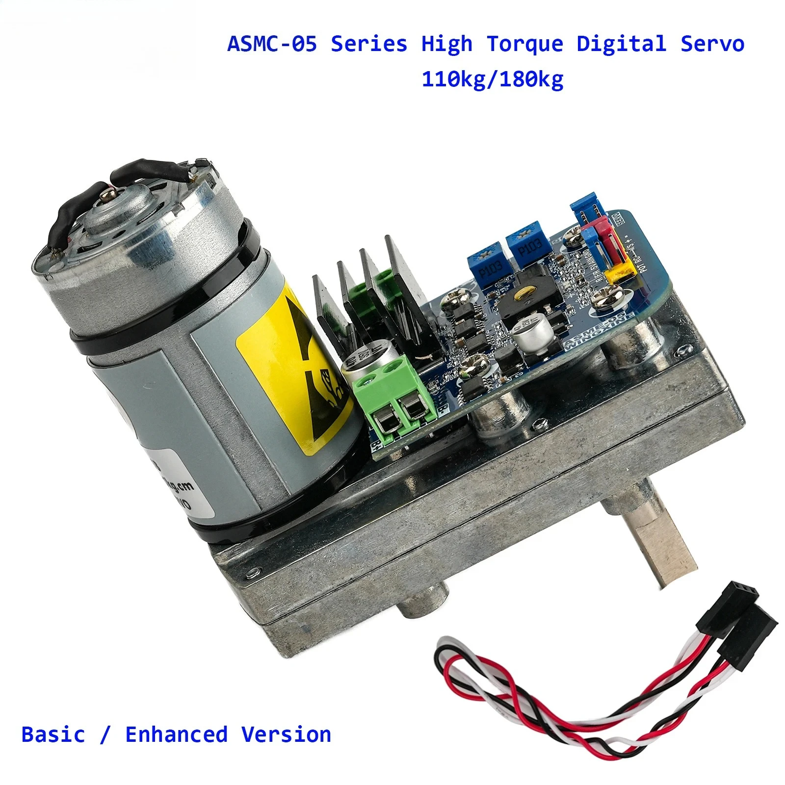 ASMC-05 Series 110kg/180kg RC Servo High Power High Torque 12V-24V Large Robotic Manipulator Servo Motor for RC Car Quadcopter