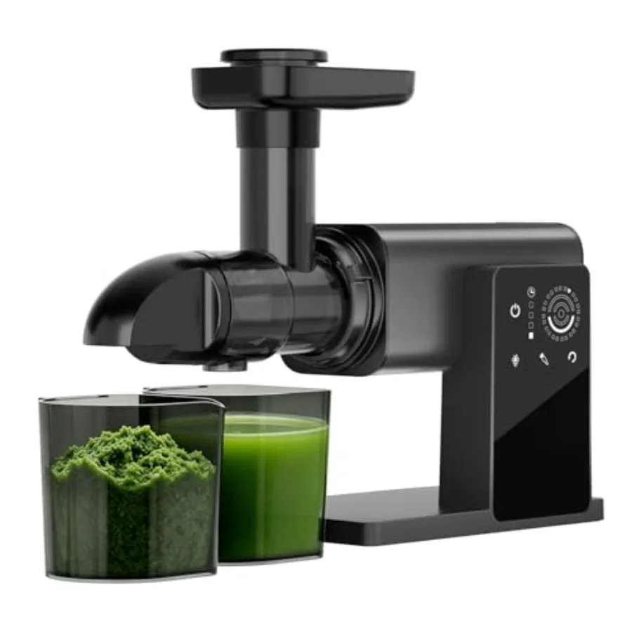 

Slow masticating juicer for kale and celery with LED smart touch screen, 2 modes, BPA-free cold press, reverse function, alumin