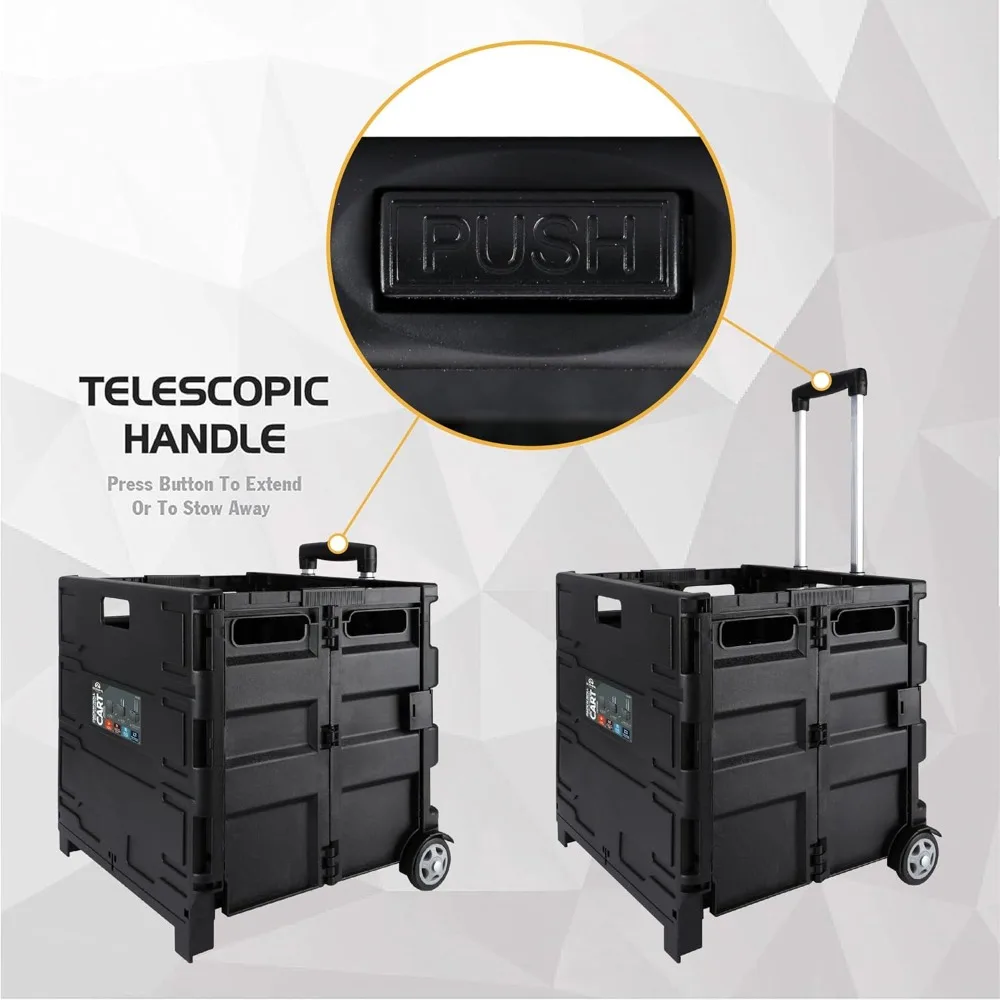 عربة أدوات محمولة قابلة للطي بمقبض تلسكوبي، 80 رطل. السعة، تخزين مدمج لموقع العمل والاستخدام المنزلي #6