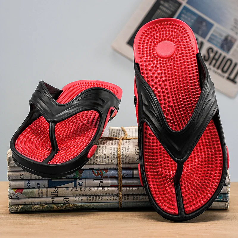 

Men's Beach Flip-Flops, Non-Slip Massage Slippers, Summer Water Shoes