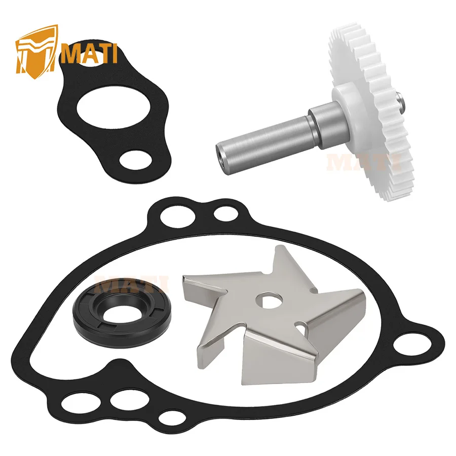 Water Pump Impeller And Shaft Gear With Cover Gasket For Kawasaki KX65 2006-2024 O.E.M# 59256-1064 13234-1110
