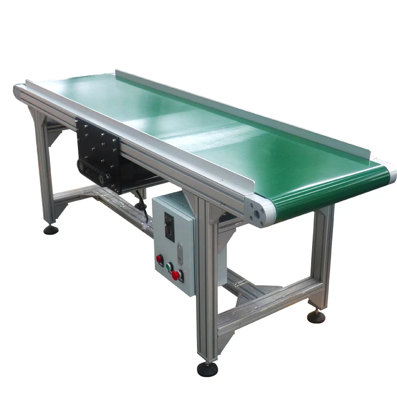 

Modular Aluminium Structure Green PVC Belt Conveyor Industrial Transfer Assembly Line for fruits