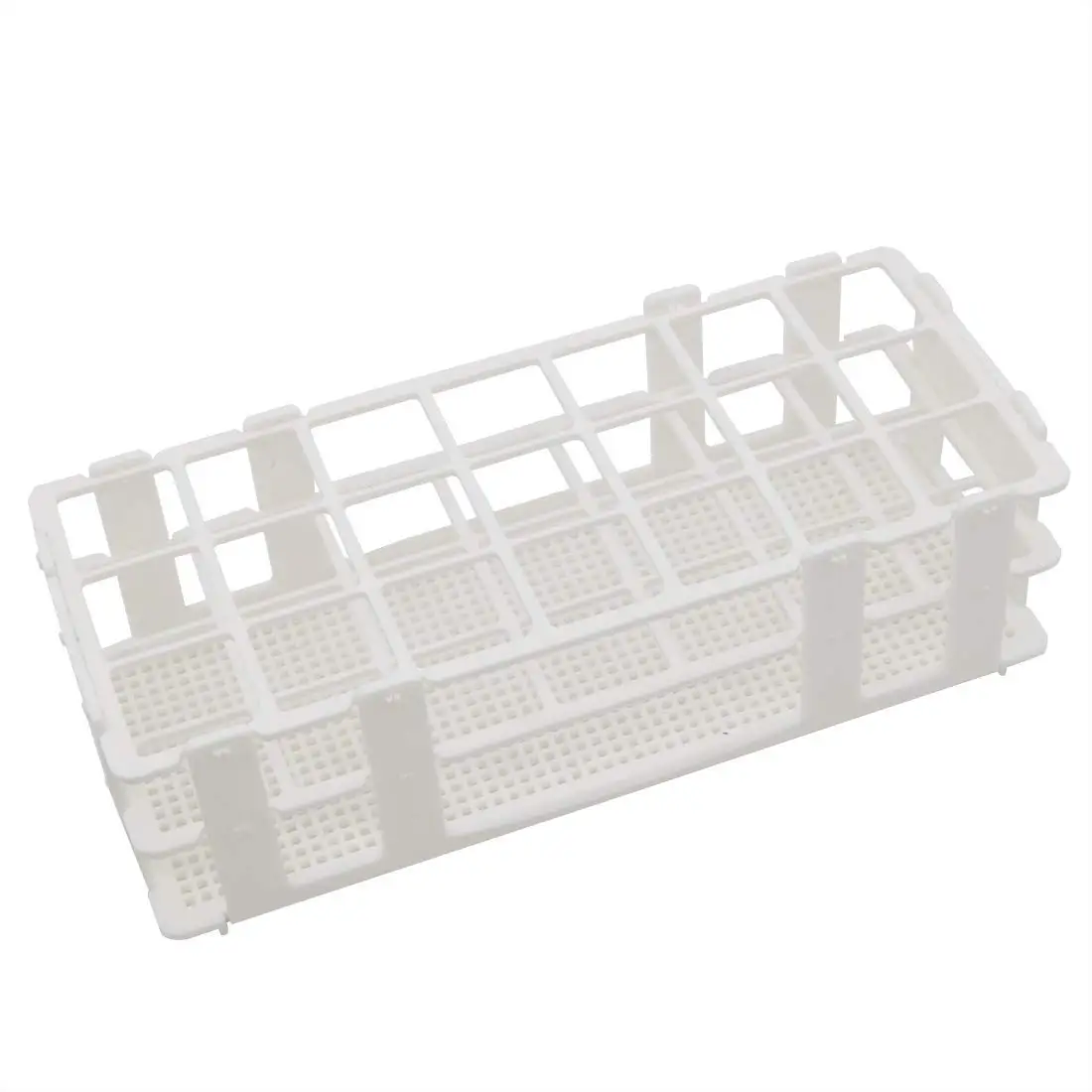 

Plastic Test Tube Rack, 21 Holes Lab Test Tube Rack Holder for 30mm Test Tubes, White, Detachable (21 Holes)，1Piece