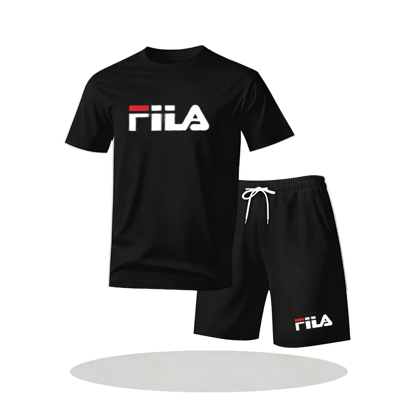 

Summer New Men's Brand Set Fashion Quick drying Sportswear Short sleeved T-shirt+Sports Shorts Casual Clothing Jogging