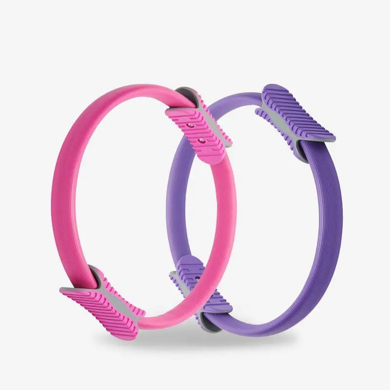 Set of 2 Pilates Resistance Rings, Non-Slip Textured Grip Yoga Circles for Core Training, Stretching, Toning, Home Gym Fitness