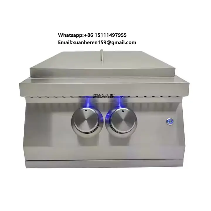 Outdoor Garden Power Burner BBQ Grill Built-in 304 Stainless Steel Charcoal & Infrared Gas Grill Easy Replacement Features