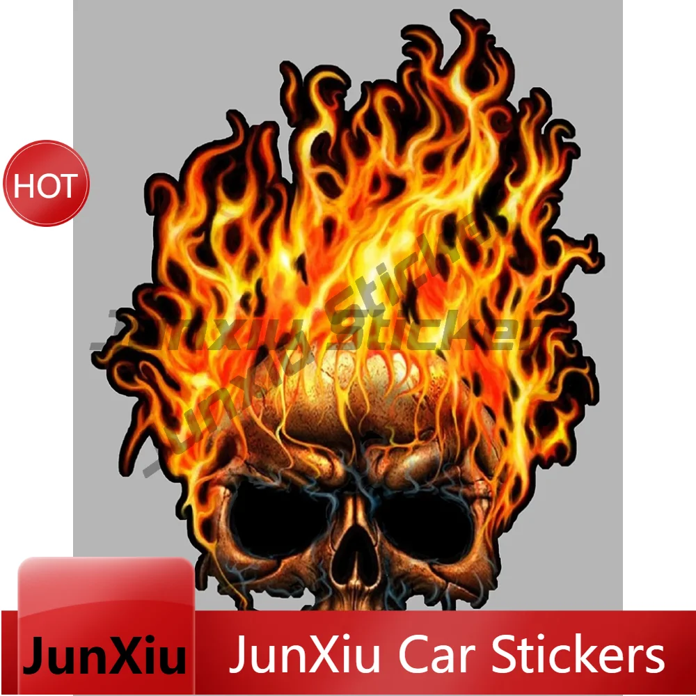 Skull Flames Biker Hot Rod Rats Moto Waterproof Vinyl Decal Car Sticker For Auto Bumper Window Outdoor Decoration