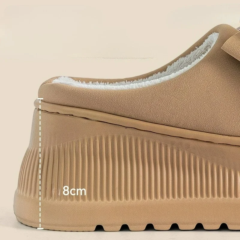 شباشب قطنية للنساء في الشتاء، طراز جديد للارتداء الخارجي، حقيبة عازلة منزلية غير قابلة للانزلاق، أحذية قطنية بنعل سميك