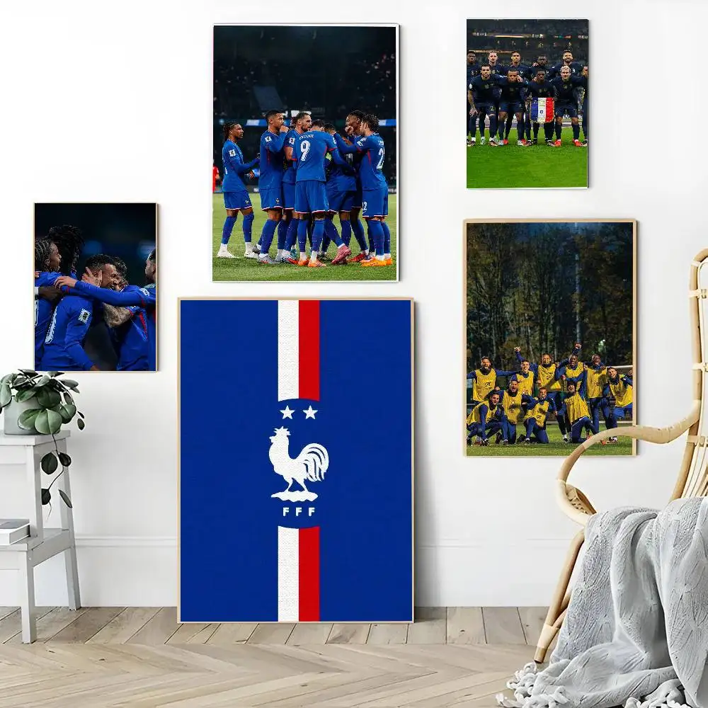 1PC Modern French Football Players M-Mbappé poster Self-adhesive Art Waterproof Paper Sticker Coffee House Bar Room Wall Decor