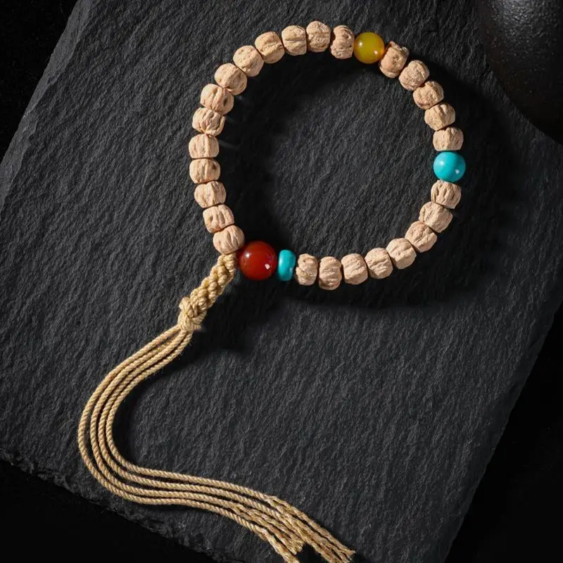 الطبيعية Baixiang البذور سوار التبتية مستقيم قطع الوجه دائرة واحدة الأصلي السرو البذور بودي البذور بوذا الخرز اليد سلسلة #6