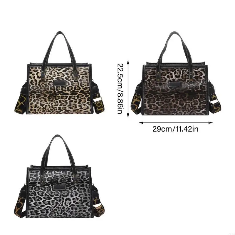 حقيبة كروسة من جلد النمر الحديثة Pu Pu Crossbody للنساء حقيبة الكتف مع حزام قابل للتعديل لأي مناسبة 20ca