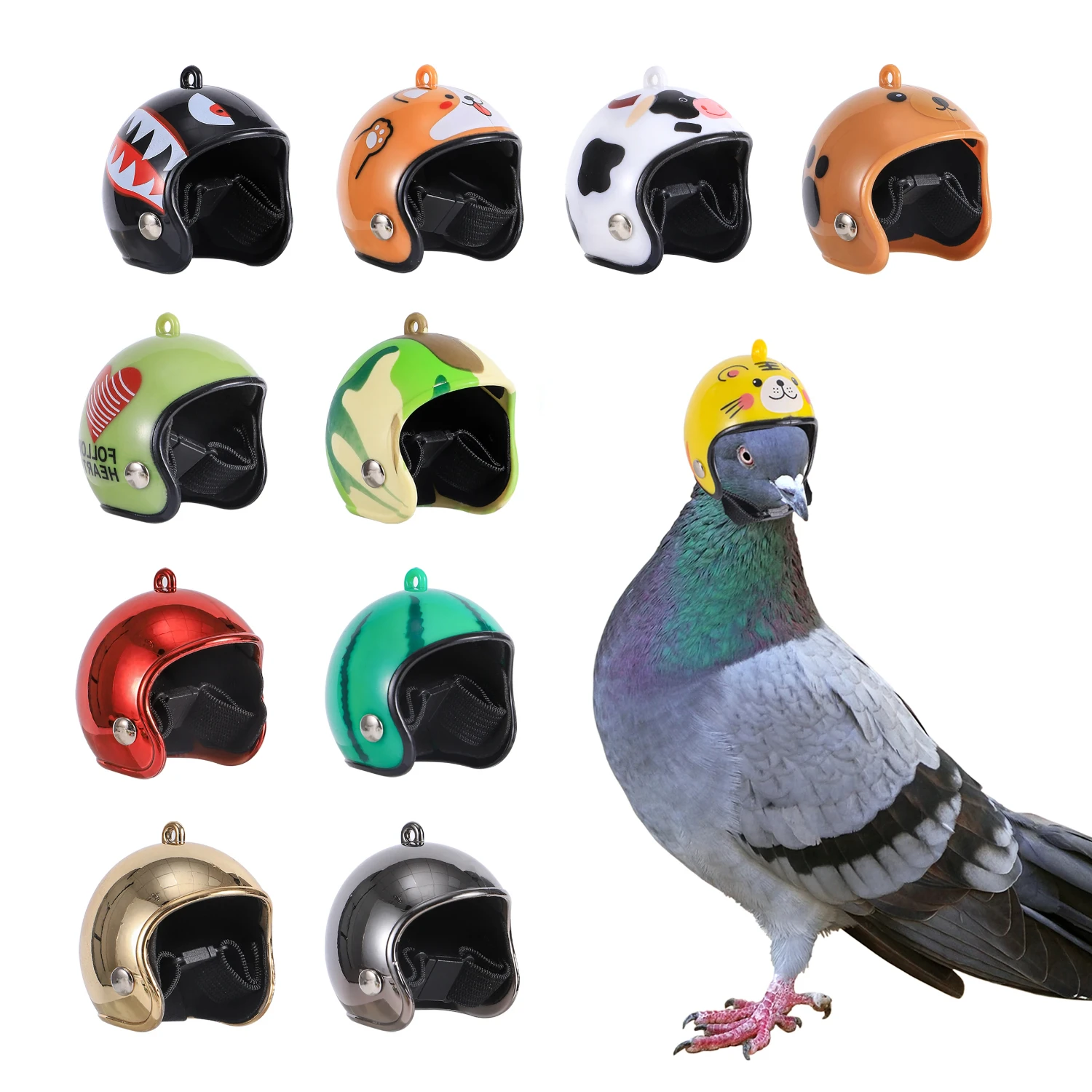 Elevate your bird's fashion game with this charming and functional parrot helmet, adding a touch of elegant sophistication to yo